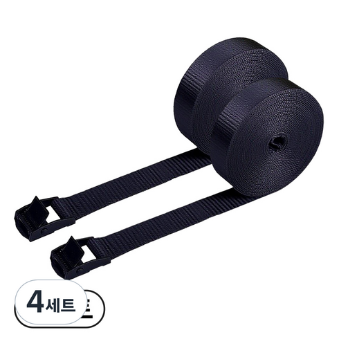 신명자동바 25mm 고강도PE 캠버클 자동바 깔깔이바 고정바, 4세트, 블랙