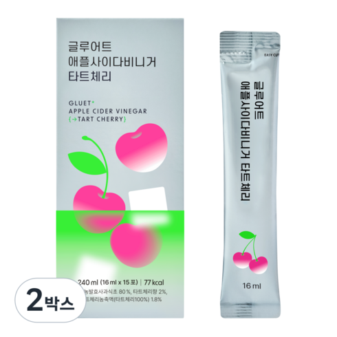 글루어트 애플사이다비니거 타트체리 사과식초 애사비 스틱 15포 240ml 1박스, 2박스