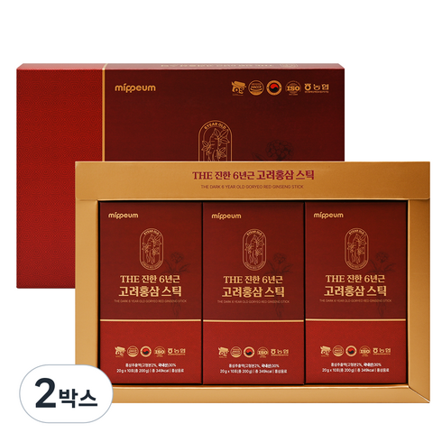 더 진한 6년근 고려홍삼스틱, 2박스, 600g
