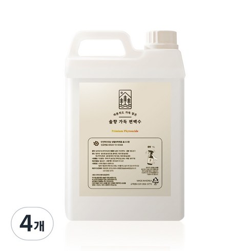솔향가득 잎 편백수 피톤치드 리필형 탈취제 대용량 천연 원액, 4개, 2L