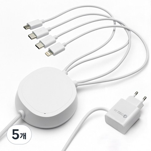팝폰 4in1(C핀/C핀/8핀/5핀) 업소용 핸드폰 멀티충전기 TC45, C+C+8+5, 5개, 단일