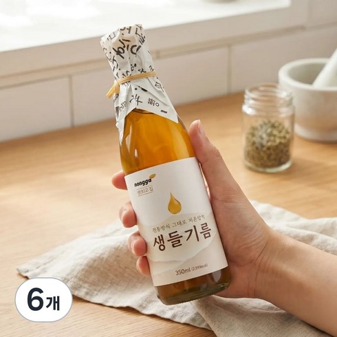 우선 생고집 들깨 통들깨 저온압착 생들기름, 6개, 350ml