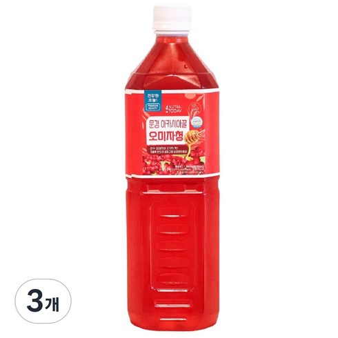 타임세일 무설탕 문경 오미자청 오미자차, 1L, 3개