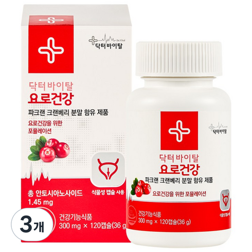 닥터바이탈 요로건강 크랜베리 방광영양제 36g, 120정, 3개