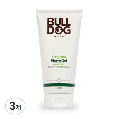 [불독] 오리지널 쉐이브젤 (알로에 비건 진정 붉은피부용 지성 중성 건성), 175ml, 3개