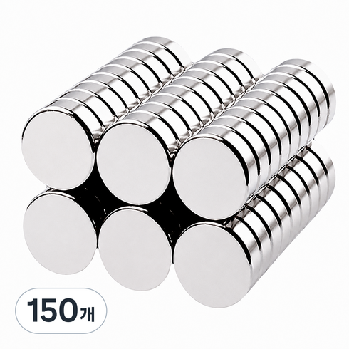 투데이리빙 초강력 네오디움 마그네틱 원형 자석 지름 10mm x 두께 3mm R99948S, 실버, 150개