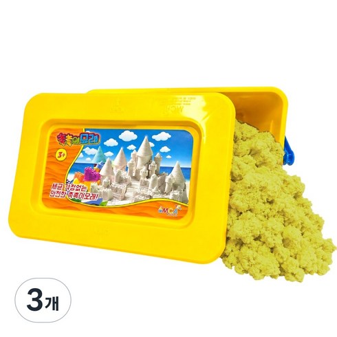 촉촉이 모래놀이 대용량 단품, 3개, 3700g, 옐로우