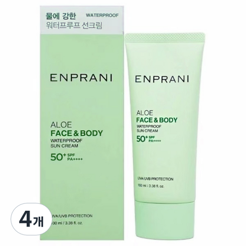 엔프라니 알로에 워터프루프 선크림, 100ml, 4개