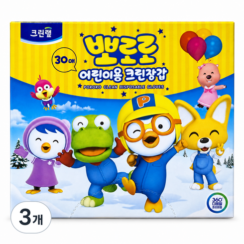 크린랲 뽀로로 어린이용 크린장갑 30매, 30개입, 3개