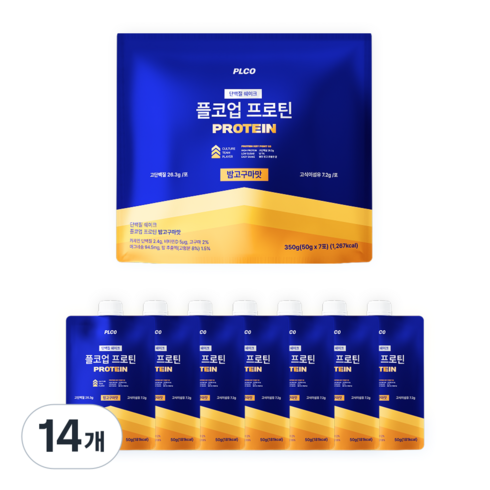 플코업 단백질 쉐이크 밤고구마맛 고단백 저당 WPI 식사대용, 14개, 50g