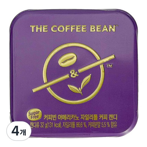 커피빈 자일리톨 무설탕 커피 캔디 사탕, 4개, 32g