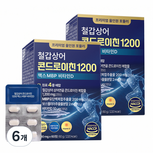 철갑상어 콘드로이친 1200 MBP 식약청 HACCP 닥터베닛, 6개, 60정