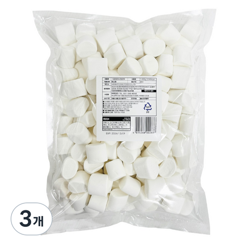 화이트메가 베이킹용 마쉬멜로우, 3개, 1kg