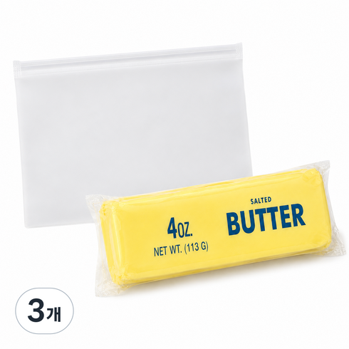 호플 14cm 리얼 버터 스퀴시 말랑이 Salted Butter 4oz 쫀득한 버터바, 3개, 옐로우(11cm)