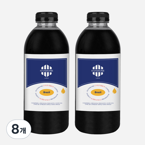 핸섬로스팅하우스 더치커피 브라질 세하도 콜드브루원액, 1L, 1개입, 8개입