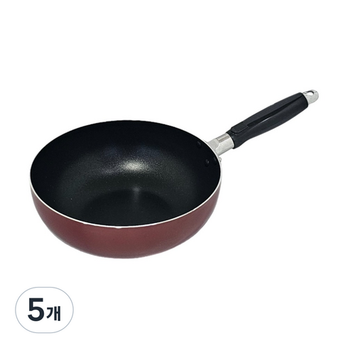 경량 6중코팅 업소용 식당용 가벼운 궁중팬 웍 튀김팬, 5개, 24cm