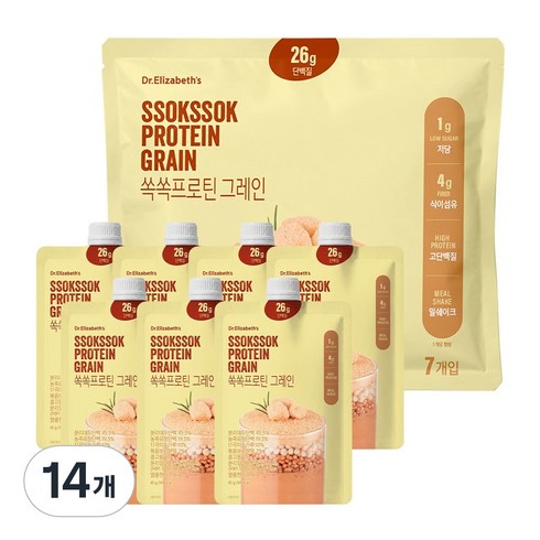 닥터엘리자베스 쏙쏙프로틴 그레인 고단백 저당 식사대용 쉐이크, 14개, 45g