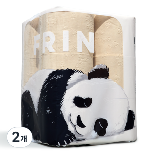 FRIN 먼지 줄인 대나무 천연펄프 3겹 화장지, 2세트, 12롤, 33m