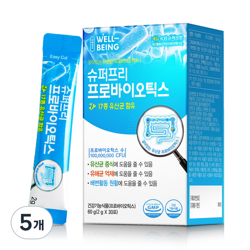 엠에스바이오텍 슈퍼프리 프로바이오틱스, 60g, 5개