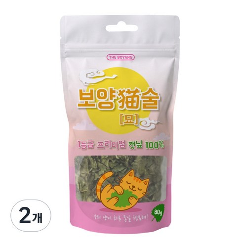더보양 보양묘술 고양이 천연 수제 제품, 2개, 80g, 캣닢 가루