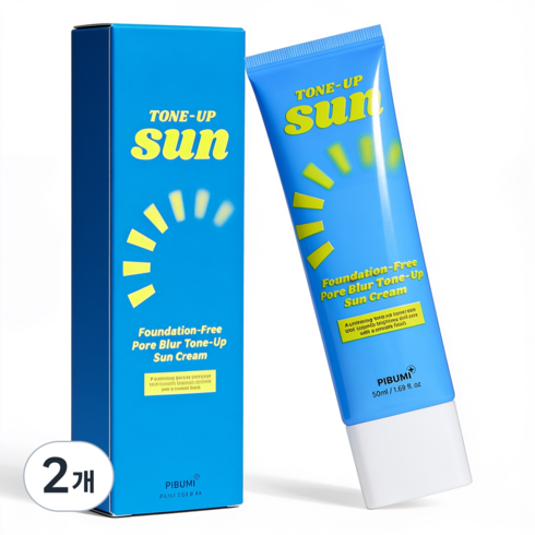 피부미 파데프리 모공 프라이머 톤업 선크림 SPF50+ PA++++, 2개, 50ml
