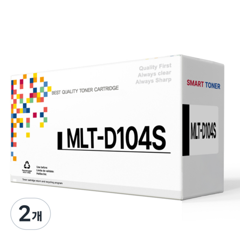 MLT-D104S 재생 호환 토너, 표준용량, 2개, 검정