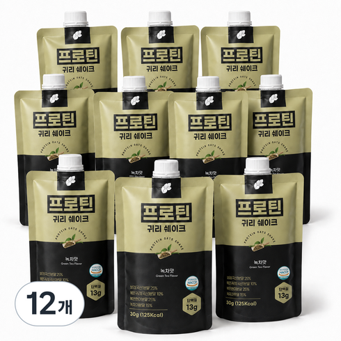 논앤밭위드 프로틴 귀리쉐이크 녹차맛, 30g, 12개