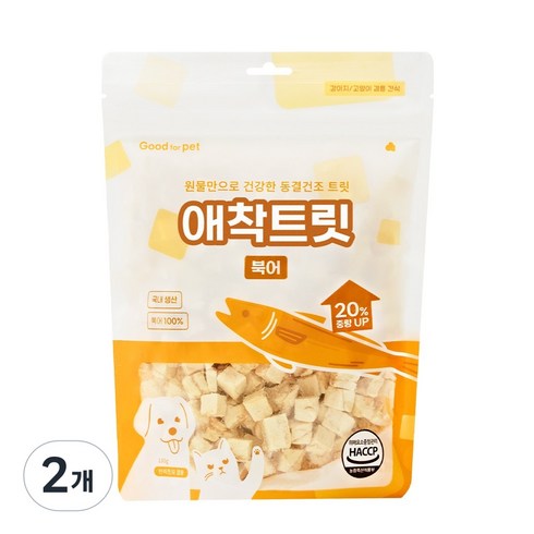 굿포펫 애착 트릿 국내산 동결건조 간식, 100g, 2개, 북어