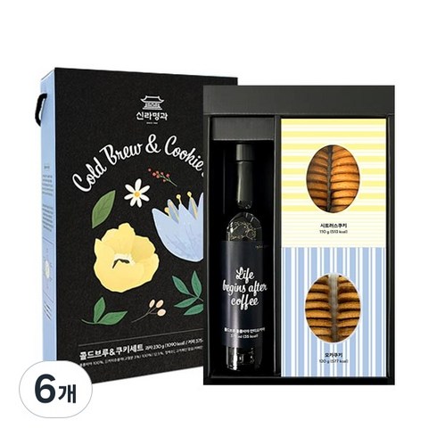 콜드브루&쿠키세트 선물세트, 6개, 콜드브루375ml+모카쿠키120g+시트러스 쿠키110g