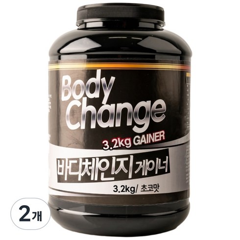 바디체인지 게이너 살찌는 헬스 단백질 보충제 쉐이크통 무료 탄수화물 프로틴 벌크업 칼로리 멸치 살찌우는, 3.2kg, 2개