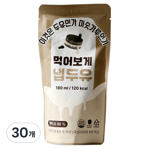 이것은 두유 인가 미숫가루 인가 먹어보게 냅 두유, 30개, 180ml