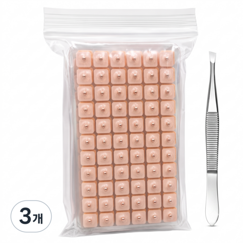 하루테라피 혈자리 귀 지압 패치 경락 붙이는 지압 이침 귀침 600매, 내츄럴, 3개