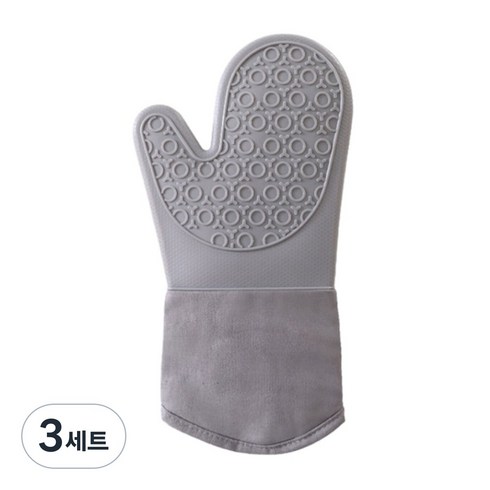 실리콘 손가락 오븐 장갑 내열 미끄럼방지 주방용품 냄비 손잡이 양손 착용 2개입 한세트, 3세트, 그레이