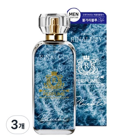 리나루시 퍼퓸 고농축 프리미엄 블루드 남성 향수, 3개, 100ml