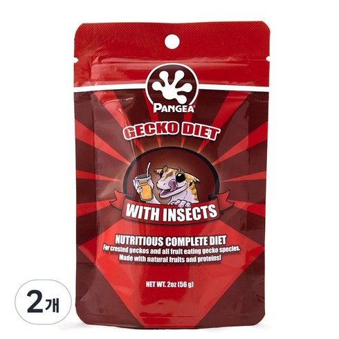 판게아 인섹트 크레스티드 게코 슈퍼푸드, 56g, 2oz, 56g, 2개