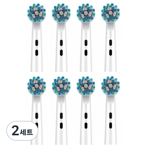 티커스트 오랄비 브라운 크로스액션 호환 전동칫솔모 리필 8개입, 2세트