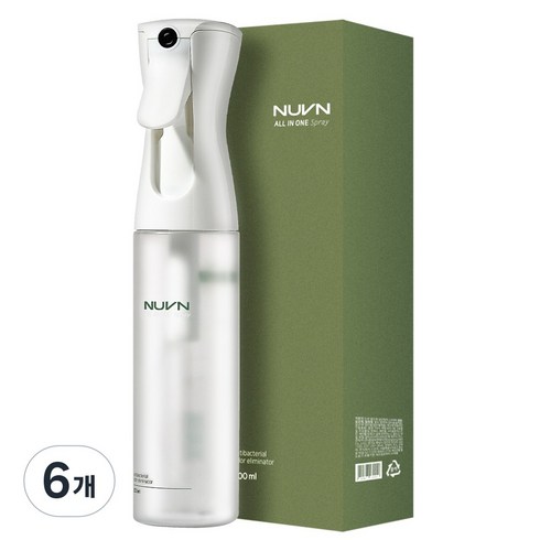 누븐 탈취제 냄새삭제 섬유탈취제 룸스프레이, 300ml, 6개