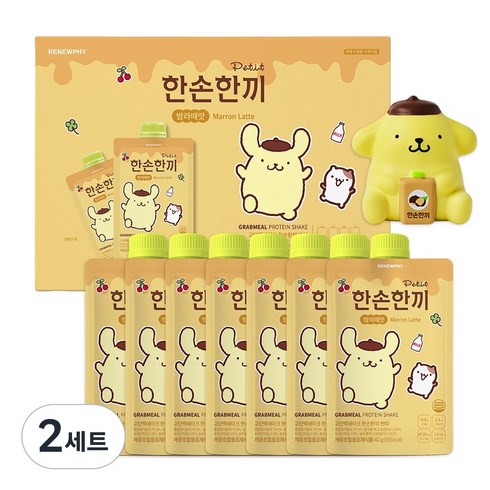 한손한끼 쁘띠 프로틴 단백질 쉐이크 밤라떼맛, 2세트, 280g