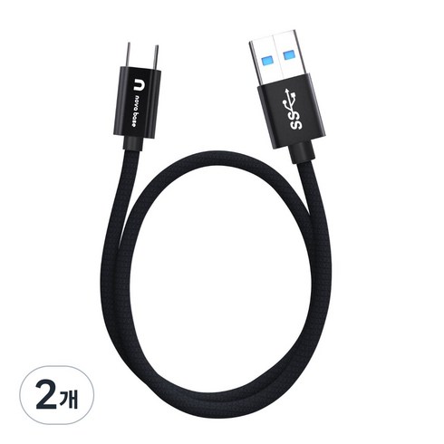 속도빠른 안드로이드오토 케이블 C타입 고속 충전 데이터 케이블 USB3.2 Gen2 A TO C, 블랙 10Gbps, 200cm, 2개