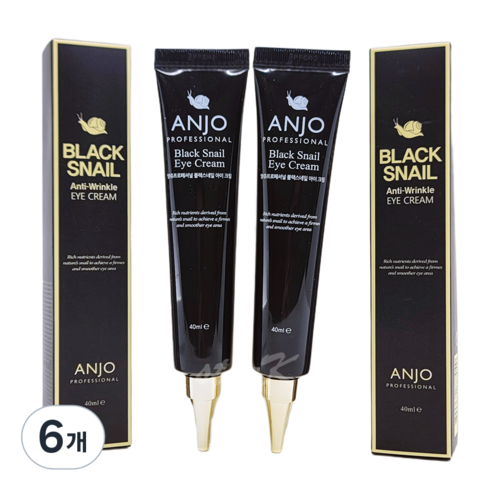[1+1] 앙쥬 블랙스네일 안티링클 아이크림 - ANJO Anti-Wrinkle Eye Cream, 6개, 40ml