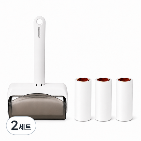 엘리온 T자형 고급사선컷팅 테이프클리너 핸들1+거치대1+리필4개, 2세트