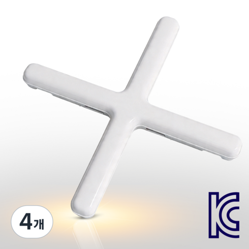 WHAREIDI 십자등 LED 조명 60W 전등 형광등 6500K, 주광색, 4개
