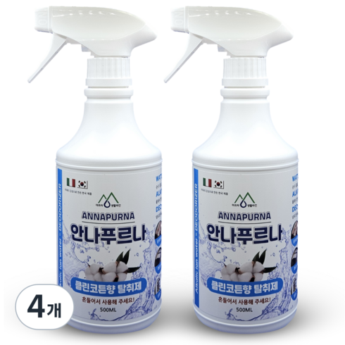 ANNAPURNA 클린코튼향 탈취제, 4개, 500ml
