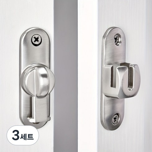 헛간 도어 잠금 장치 90/180 도 도어 잠금 장치 플립 도어 하드웨어 아연 합금 직각 도어 래치 도어 안전 슬라이딩 도어 래치 캐비닛 욕실 (1 세트), 3세트, 실버