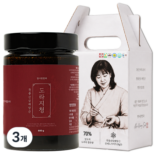 김영숙명인 산삼 약도라지청 프리미엄, 3개, 1개입, 600g