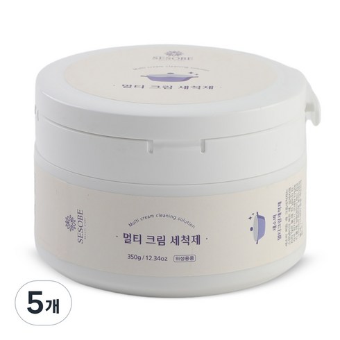 세소비 스테인레스 연마제거 탄냄비 찌든때 묵은때 물때 기름때 세척제, 5개, 350g
