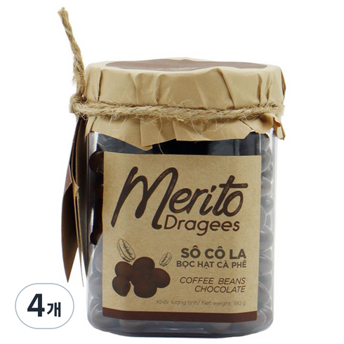 1879MG 메리토 드라제 커피콩 다크 초콜릿, 4개, 180g