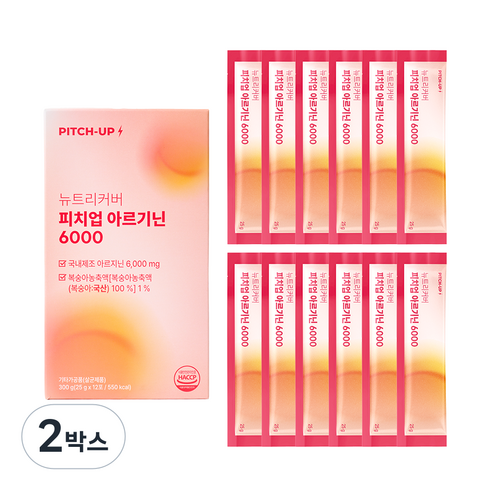특허공법 피치업 아르기닌 6000 여성 남성 단백질 에너지 젤리, 2박스, 300g