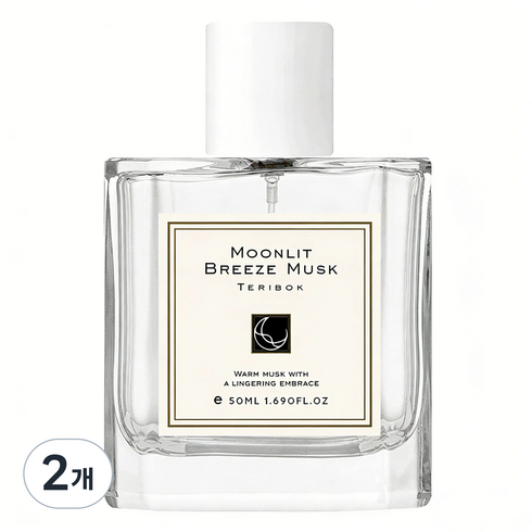 Moonlit musk 클린 화이트머스크 향수 여자 향수 1 위 우디향 머스크향 니치향수 솝향 피치 오 드 퍼퓸 무성별 향수 추천 중성적인 향수 베스트 여자들이 좋아하는 남자향수, 2개, 50ml