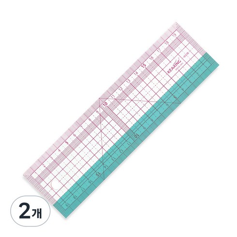 KEARING 옷 패턴 자 1.2mm 두꺼운 자 패턴 그레이딩 자 그레이딩 자 의류제작 도구 패션디자인 도구 재봉자 판본 자 재봉용 자 양면인쇄 밝은어두운천 모두 선명한색상, 2개, 8020B(20cm)